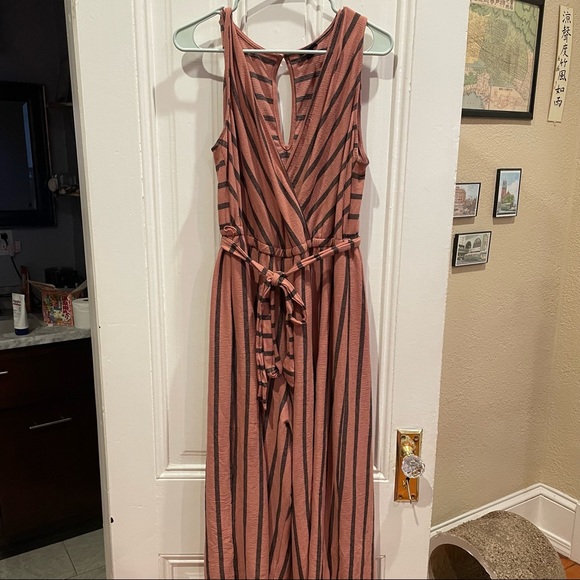 Torrid pink striped jumpsuit with pockets! - Picture 1 of 3